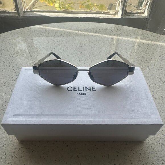 Celine Triomphe Round Metal & Acetate Sunglasses - Picture 1 of 9